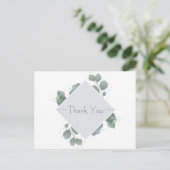 Groene Eucalyptus Modern Minimalistisch Bedankt Briefkaart (Staand voorkant)