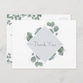 Groene Eucalyptus Modern Minimalistisch Bedankt Briefkaart (Voorkant / Achterkant)