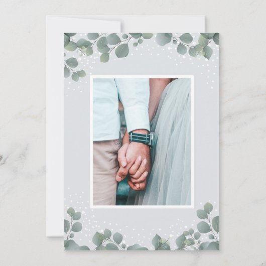 Groene Eucalyptus Moderne Douche Foto van Stel Kaart (Achterkant)