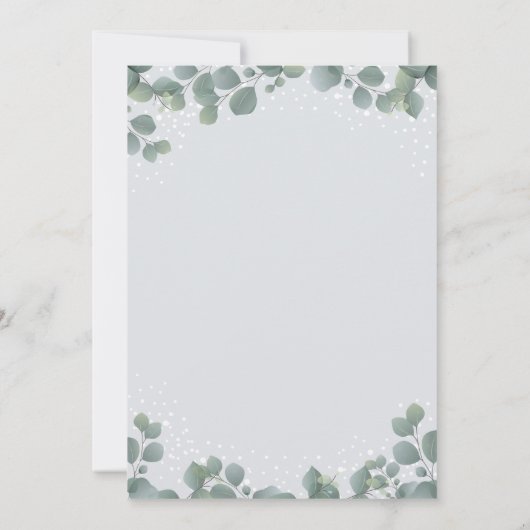Groene Eucalyptus Moderne Greenery Elegant Floral Kaart (Achterkant)
