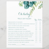  groene eucalyptus Oh Baby shower Game (Voorkant)