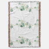 Groene Eucalyptus Pastel Bladeren Dekbedhoes Deken (Voorkant Verticaal)