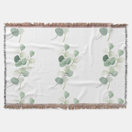 Groene Eucalyptus Pastel Bladeren Dekbedhoes Deken (Voorkant)