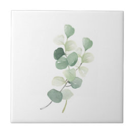 Groene Eucalyptus Pastel Bladeren Dekbedhoes Tegeltje