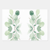 Groene Eucalyptus pastelbladeren Inpakpapier Vel (Voorkant 2)