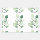 Groene Eucalyptus pastelbladeren Inpakpapier Vel (Voorkant)