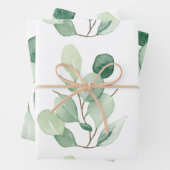 Groene Eucalyptus pastelbladeren Inpakpapier Vel (In situ)