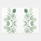 Groene Eucalyptus pastelbladeren Inpakpapier Vel (Voorkant 2)