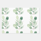 Groene Eucalyptus pastelbladeren Inpakpapier Vel (Voorkant)