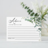 Groene Eucalyptus Plant Baby shower Advieskaart (Staand voorkant)