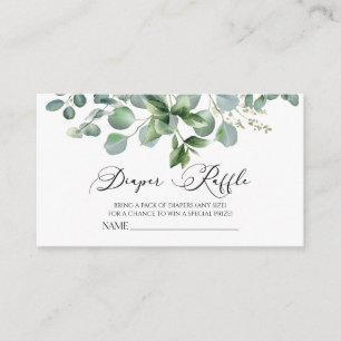 Groene Eucalyptus Plant Baby shower Luier Raffle Informatiekaartje