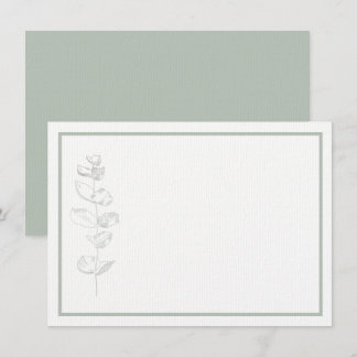 Groene Eucalyptus Plant Eenvoudig Modern Briefpapi Bedankkaart