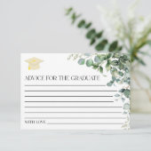 Groene Eucalyptus Plant Graduation Party Advieskaart (Staand voorkant)