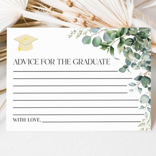 Groene Eucalyptus Plant Graduation Party Advieskaart