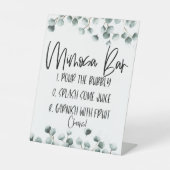 Groene Eucalyptus Plant Mimosa Bar  Reclamebord Met Voetstuk (Voorkant)