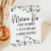 Groene Eucalyptus Plant Mimosa Bar  Reclamebord Met Voetstuk