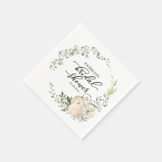 Groene Eucalyptus Pompoen Herfst Bruidsdiner Servet (Hoek)