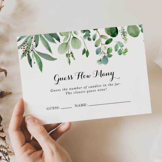 Groene Eucalyptus raden hoeveel Kaart van het spel Visitekaartje