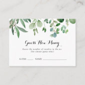 Groene Eucalyptus raden hoeveel Kaart van het spel Visitekaartje (Voorkant)