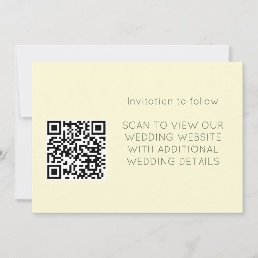 Groene Eucalyptus Rand Save The Date QR Code (Achterkant)