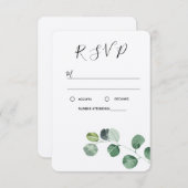 Groene Eucalyptus RSVP-kaart RSVP Kaartje (Voorkant / Achterkant)