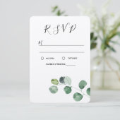 Groene Eucalyptus RSVP-kaart RSVP Kaartje (Staand voorkant)