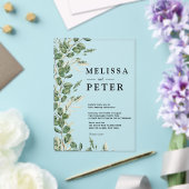 Groene Eucalyptus rustieke bruiloft Acryl Uitnodigingen (Insitu (Huwelijk))