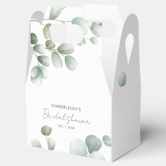 Groene Eucalyptus Script Bruidsuitnodiging Bedankdoosjes (Geopend)
