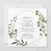 Groene Eucalyptus Script Hart Trouw Kaart (Voorkant)