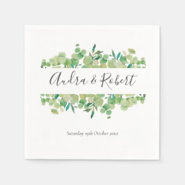 Groene Eucalyptus Slag Bruiloft Servet