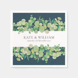 Groene Eucalyptus Slag Bruiloft Servet