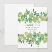 Groene Eucalyptus Slinger Bruiloft Bedankkaart (Voorkant / Achterkant)