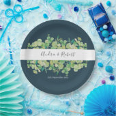 Groene Eucalyptus Slinger Bruiloft Papieren Bordje (Feest)