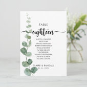 Groene Eucalyptus Tabel Nummer 18 Zitkuur Kaart (Staand voorkant)