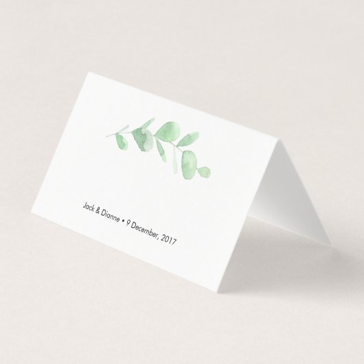 Groene Eucalyptus Tent Kaarten | Trouwplaatskaarte (Voorkant)