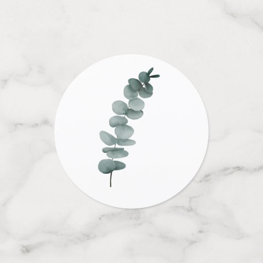 Groene Eucalyptus Trouw Bruidsfeest Confetti (Kleine voorkant)