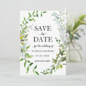 Groene Eucalyptus Trouw Save The Date Kaart (Staand voorkant)