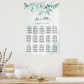 Groene Eucalyptus Trouw Zittijd Chart Poster (Keuken)