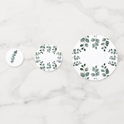 Groene Eucalyptus Trouwfeest Bruidsfeest Confetti (Voorkanten)