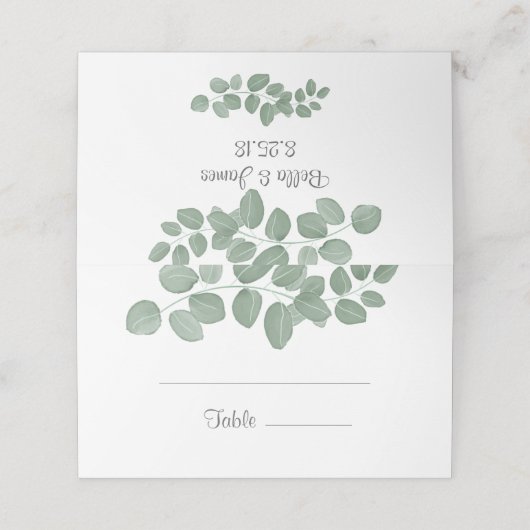 Groene Eucalyptus Trouwplaats Kaart Plaatskaartje (Buitenkant ongevouwen)