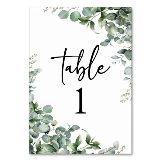 Groene eucalyptus tuin botanische bruiloft kaart (Achterkant)