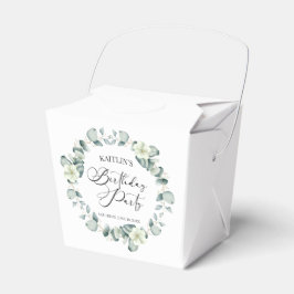 Groene eucalyptus verlaat botanisch verjaardagsfee bedankdoosjes