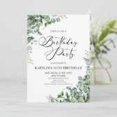 Groene eucalyptus verlaat botanisch verjaardagsfee kaart (Staand voorkant)