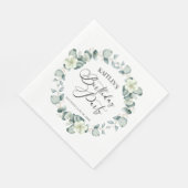 Groene eucalyptus verlaat botanisch verjaardagsfee servet (Hoek)