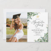 Groene eucalyptus verlaat botanische afstudeerfees kaart (Voorkant)