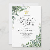 Groene eucalyptus verlaat botanische afstudeerfees kaart (Voorkant)