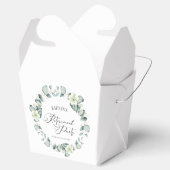 Groene eucalyptus verlaat botanische pensioenparti bedankdoosjes (Geopend)