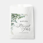 Groene eucalyptus verlaat botanische pensioenparti bedankzakje (Voorkant)