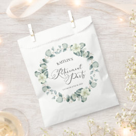 Groene eucalyptus verlaat botanische pensioenparti bedankzakje