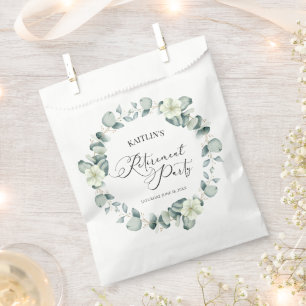 Groene eucalyptus verlaat botanische pensioenparti bedankzakje